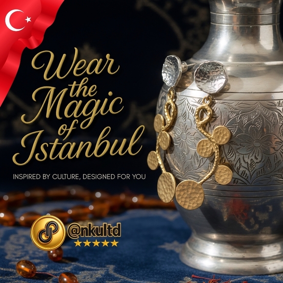 🆕️Turkish Artisan 24K Gold Plated & Pearl Ring + Earrings Set 🌟 Adjustable - Picture 3 of 13